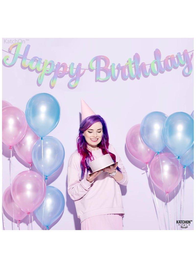 KATCHON Holographic Happy Birthday Banner For Happy Birthday Decorations | Unicorn Birthday Decorations - Image 4